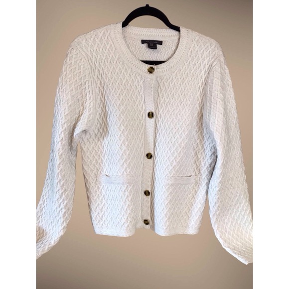 Tahari Sweaters - Tahari Women's Cardigan Sweater Size XL Off White- Business Casual Textured NWOT